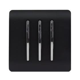 ART-SS6MBK  3 Gang 2 Way 10 Amp Rocker Matt Black